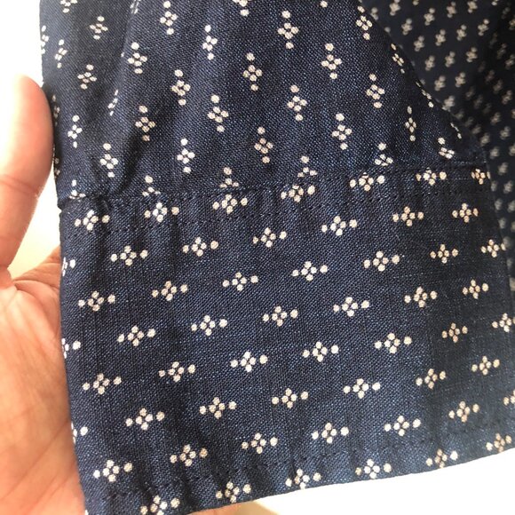 J Crew Men Shirt Button Up Long Sleeve Slim Size S Dark Blue Cotton 100% - Picture 6 of 8